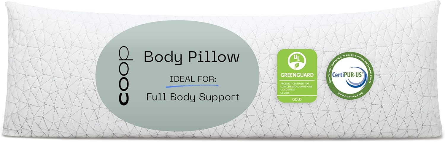 Coop Home Goods Original Adjustable Body Pillow, 20x54 Long Pillow for Back, Sho...