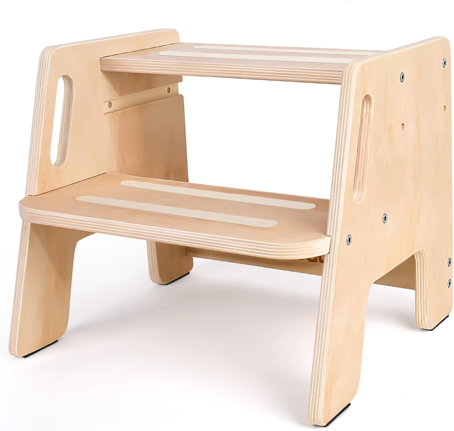 Toddler Step Stool, Wooden Height-Adjustable 2-Step Stool for Kids, Potty Traini...