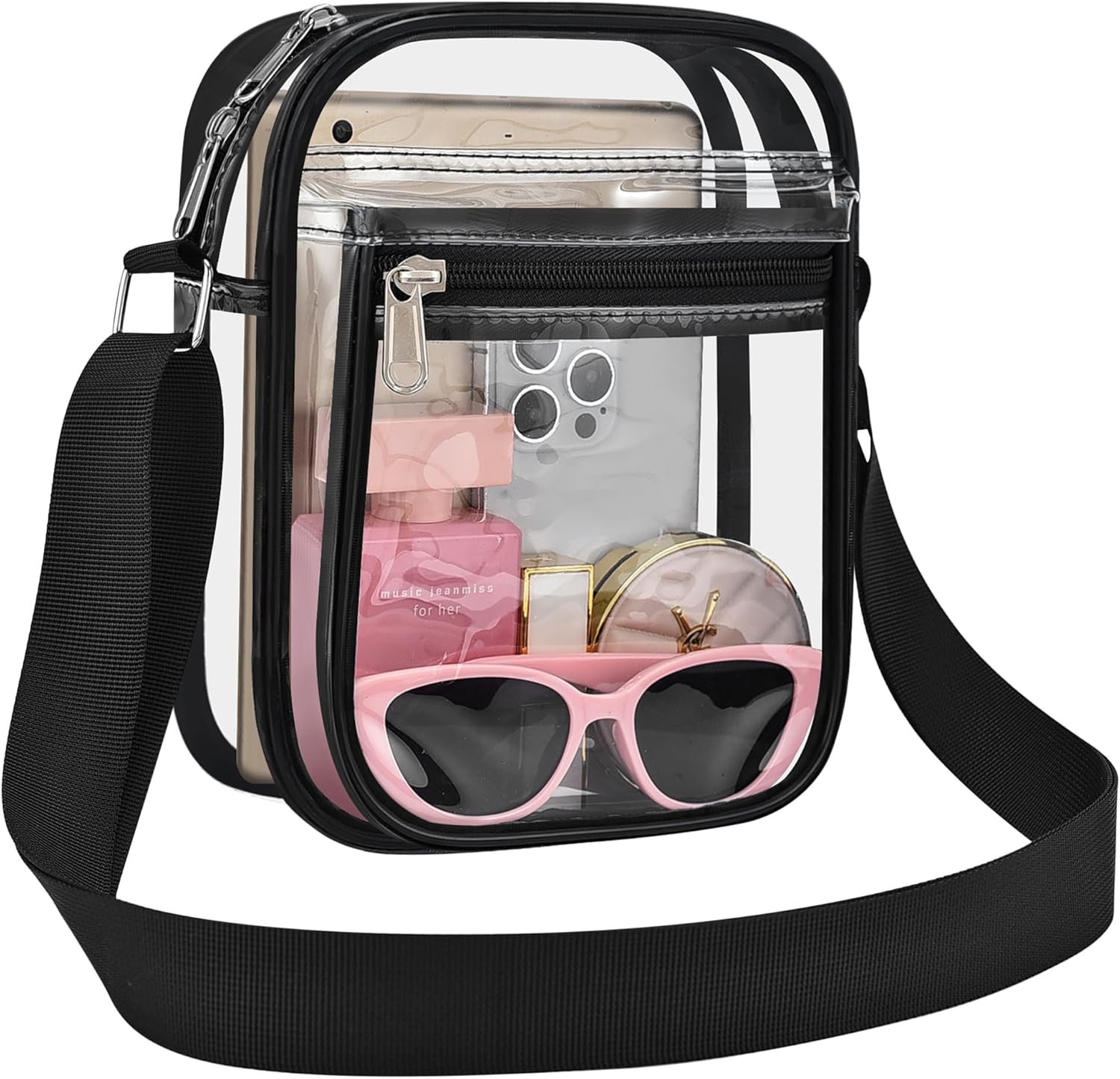 USPECLARE Clear Purse for Stadium Events Clear Messenger Bag for Men and Women B...
