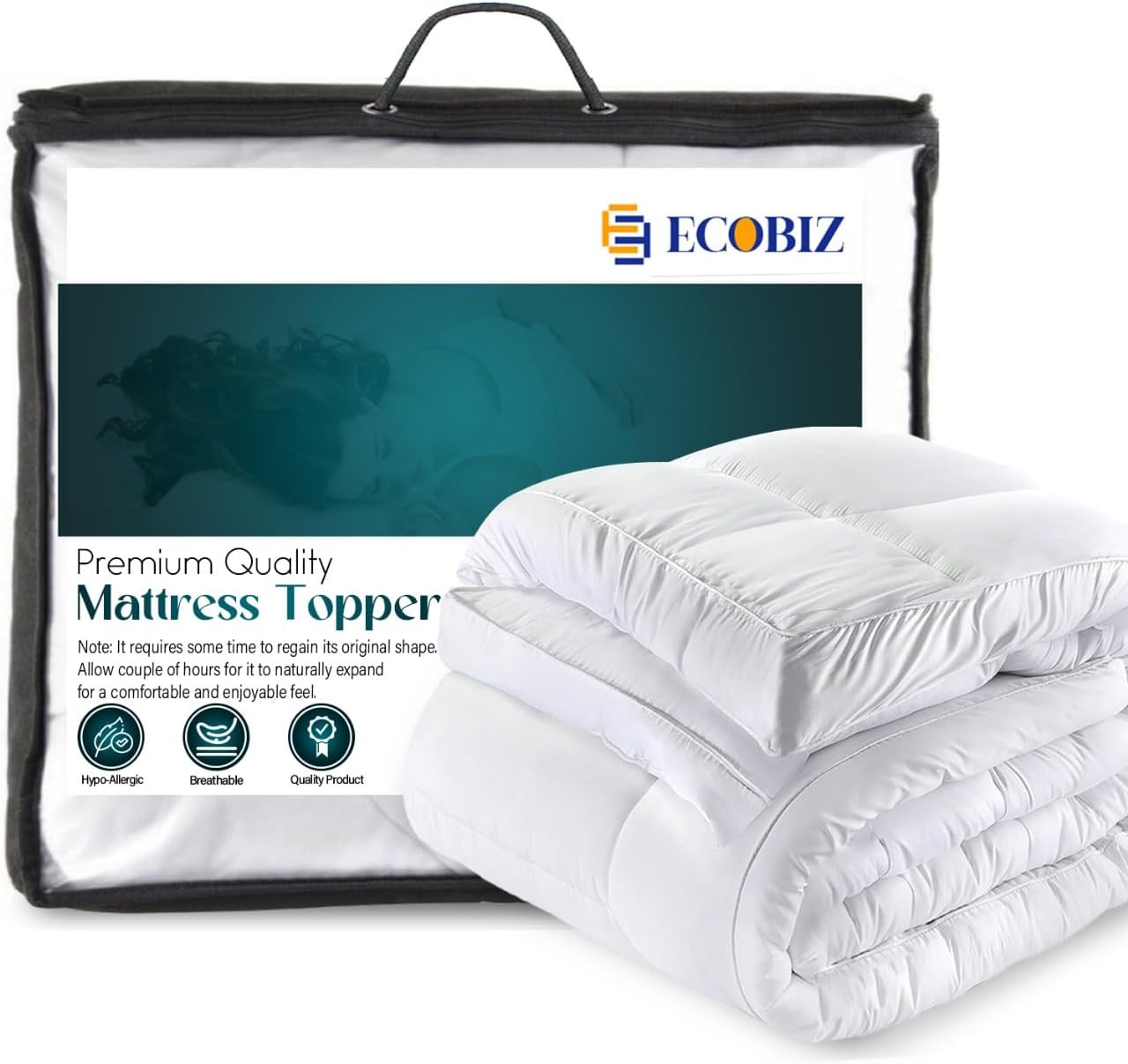 Double Mattress Topper, Special Thick 4 Inches Mattress Topper for Extra Comfort...