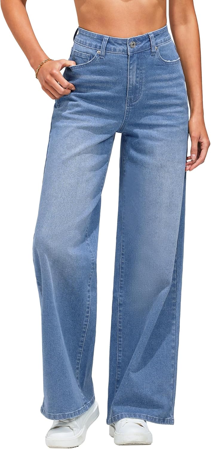 GRAPENT Wide Leg Jeans for Women Trendy High Waist...