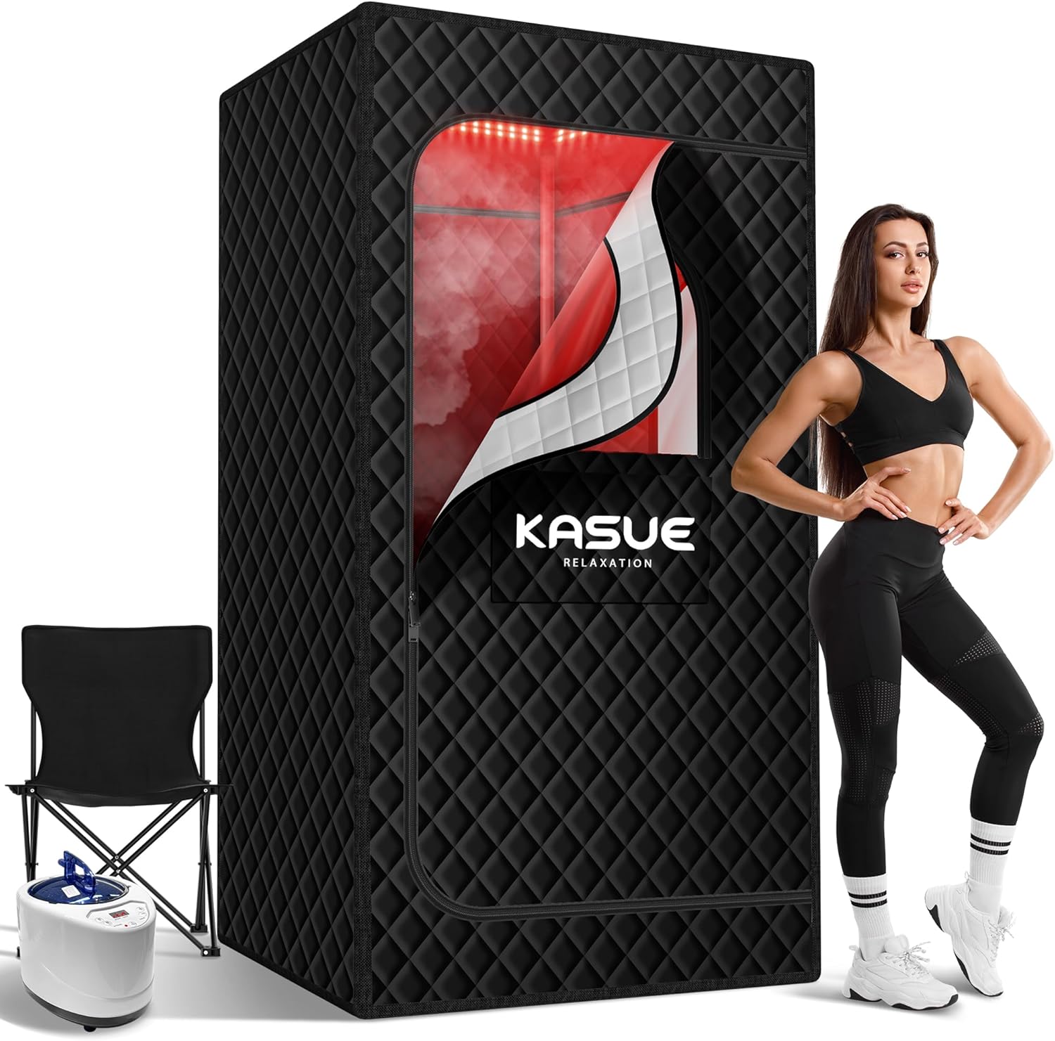 Upgraded Infrared Sauna Box for Relaxation,Detoxification,Portable Steam Sauna f...