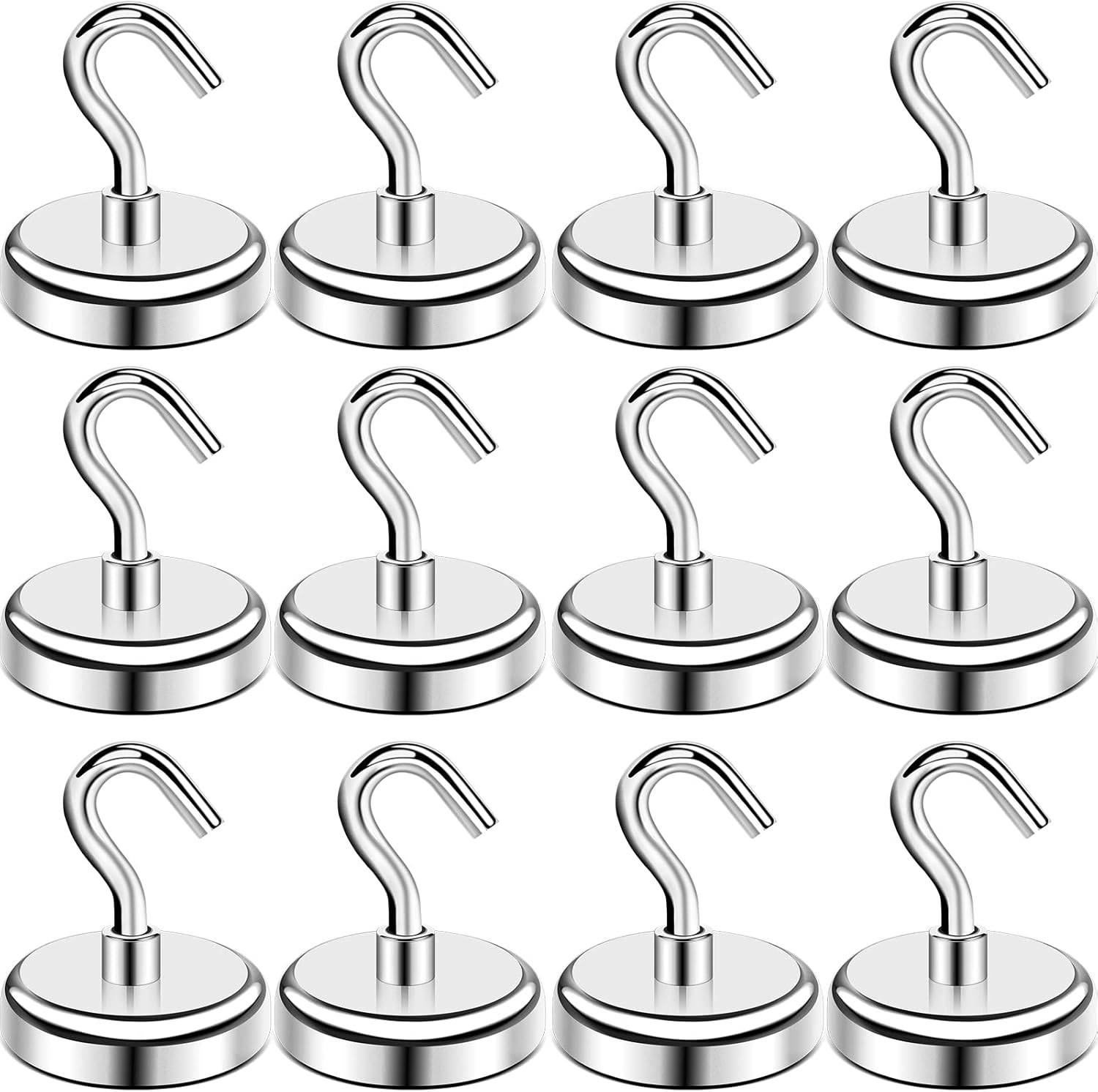 E BAVITE Heavy Duty Magnetic Hooks,118 LBS（12pack） mikede Strong Neodymium Mag...