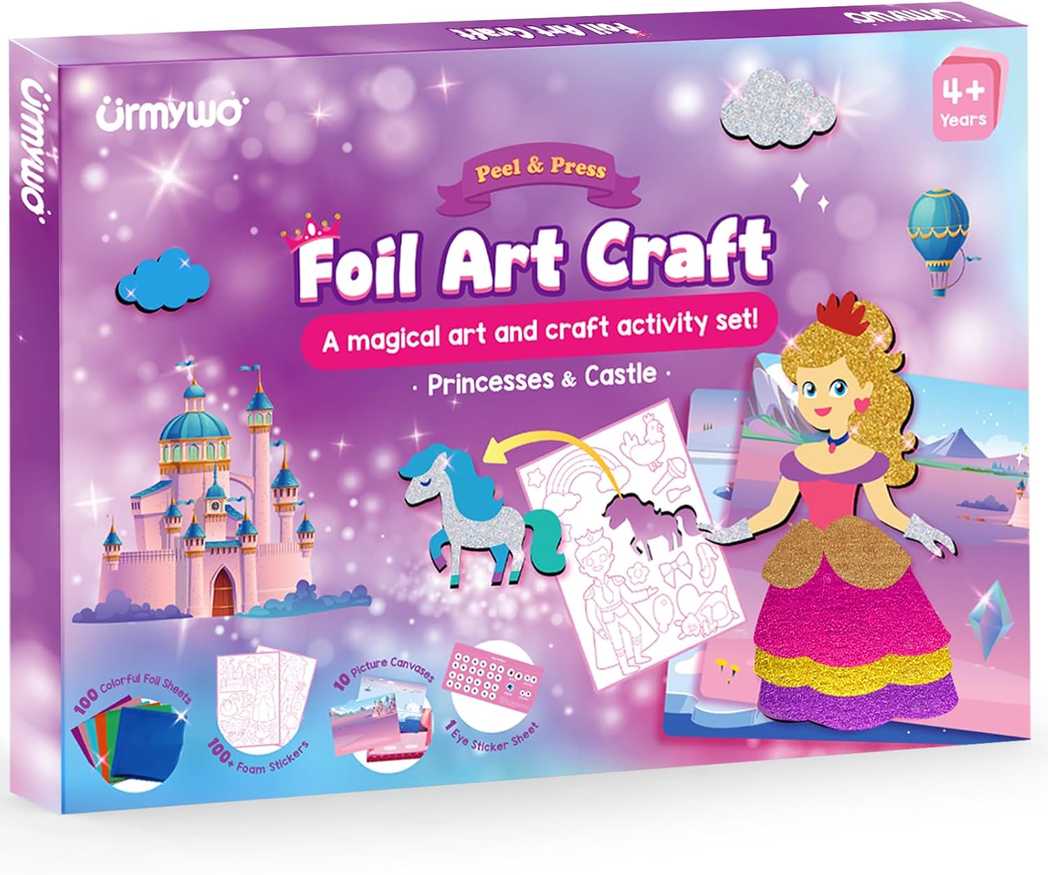 Foil Arts and Crafts for Kids Ages 4-8, Art Craft Supplies Kits, No Mess DIY Cre...