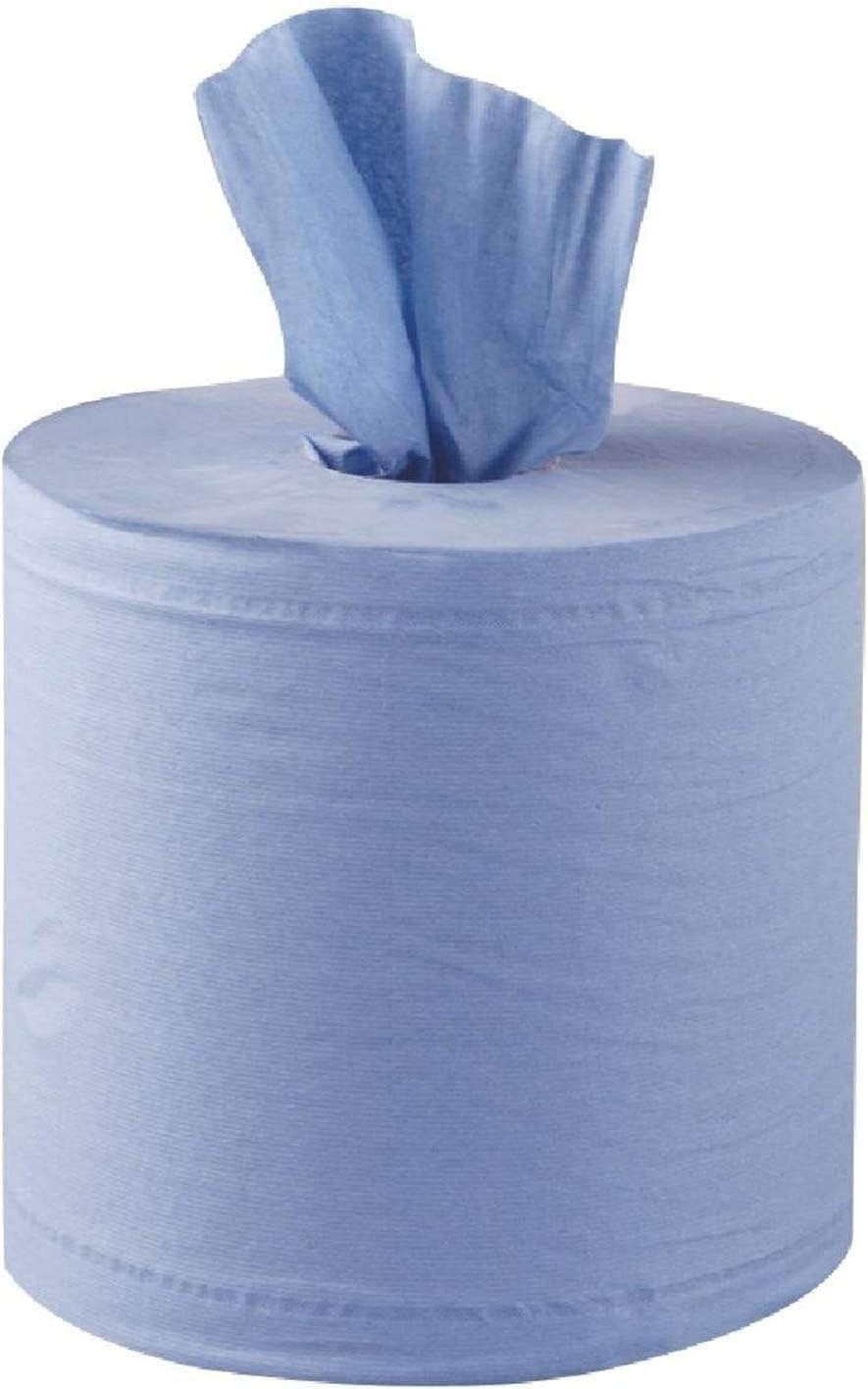 6 x Blue Rolls 150m 2 ply Centrefeed Hand Towels for Kitchen Home and Industry