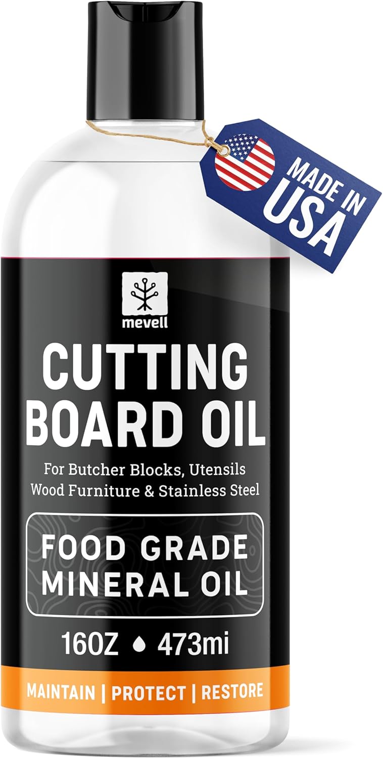 Food Grade Mineral Oil Made in USA 16 Oz, Butcher Blocks and Kitchen Countertops...