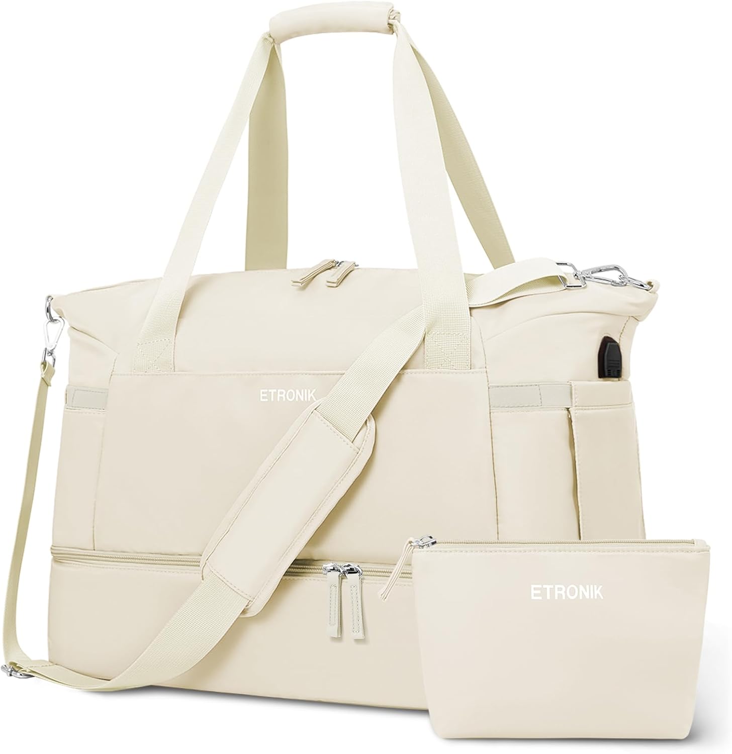 ETRONIK Gym Bag for Women, Personal Item Travel Bag with Shoes Compartment, Week...