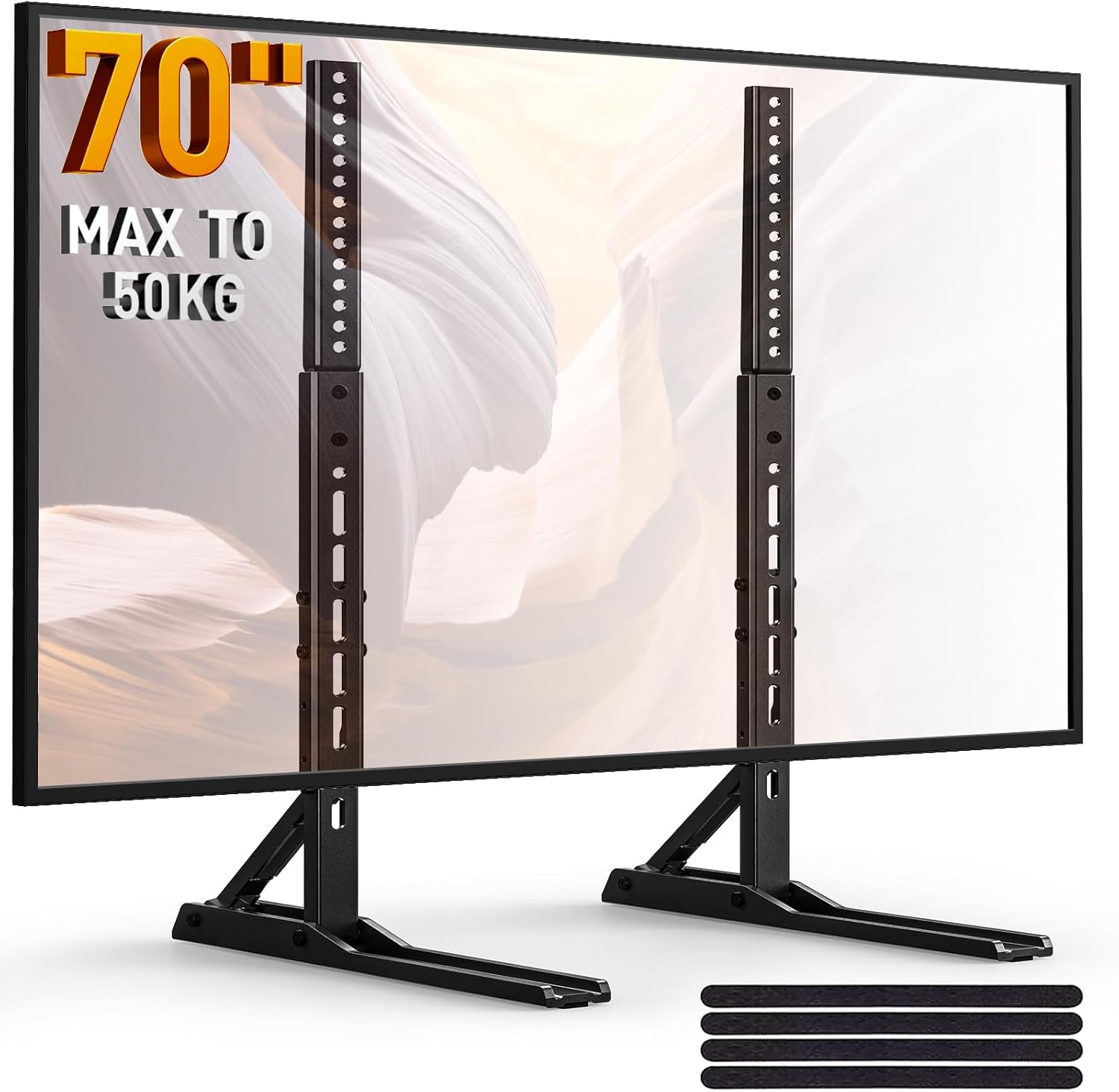 Perlegear TV Stand for 22-70 inch TVs, Table Top TV Legs with 3 Height Options,...