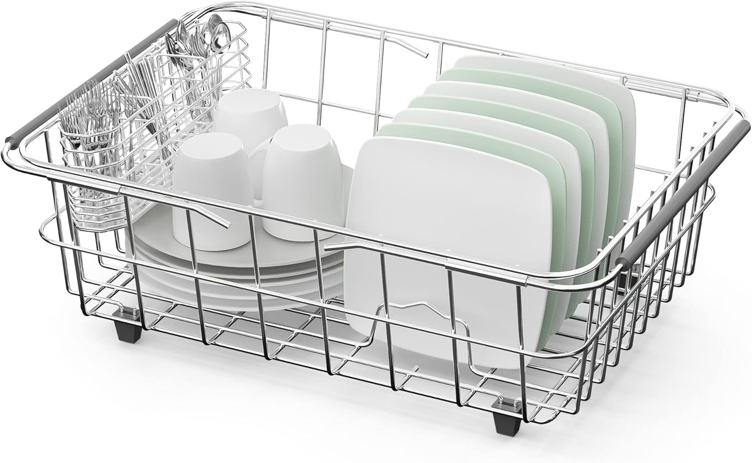 Expandable JAQ Dish Drainer, Special Adjustable Sink Dish Drying Rack, Innovativ...