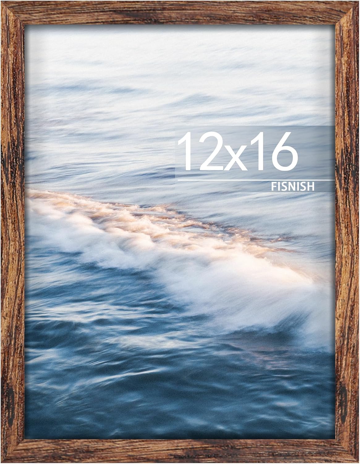 12x16 Picture Frame Brown, Classic Poster Frame for Horizontal or Vertical Wall...