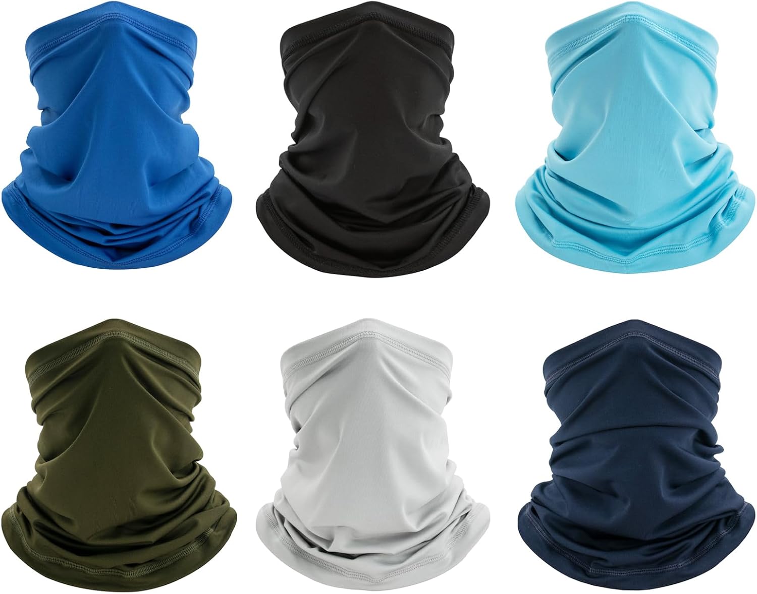 6 Pack Neck Gaiter Bandana Face Mask: Cooling Gator Mask Face Cover Neck Scarf B...