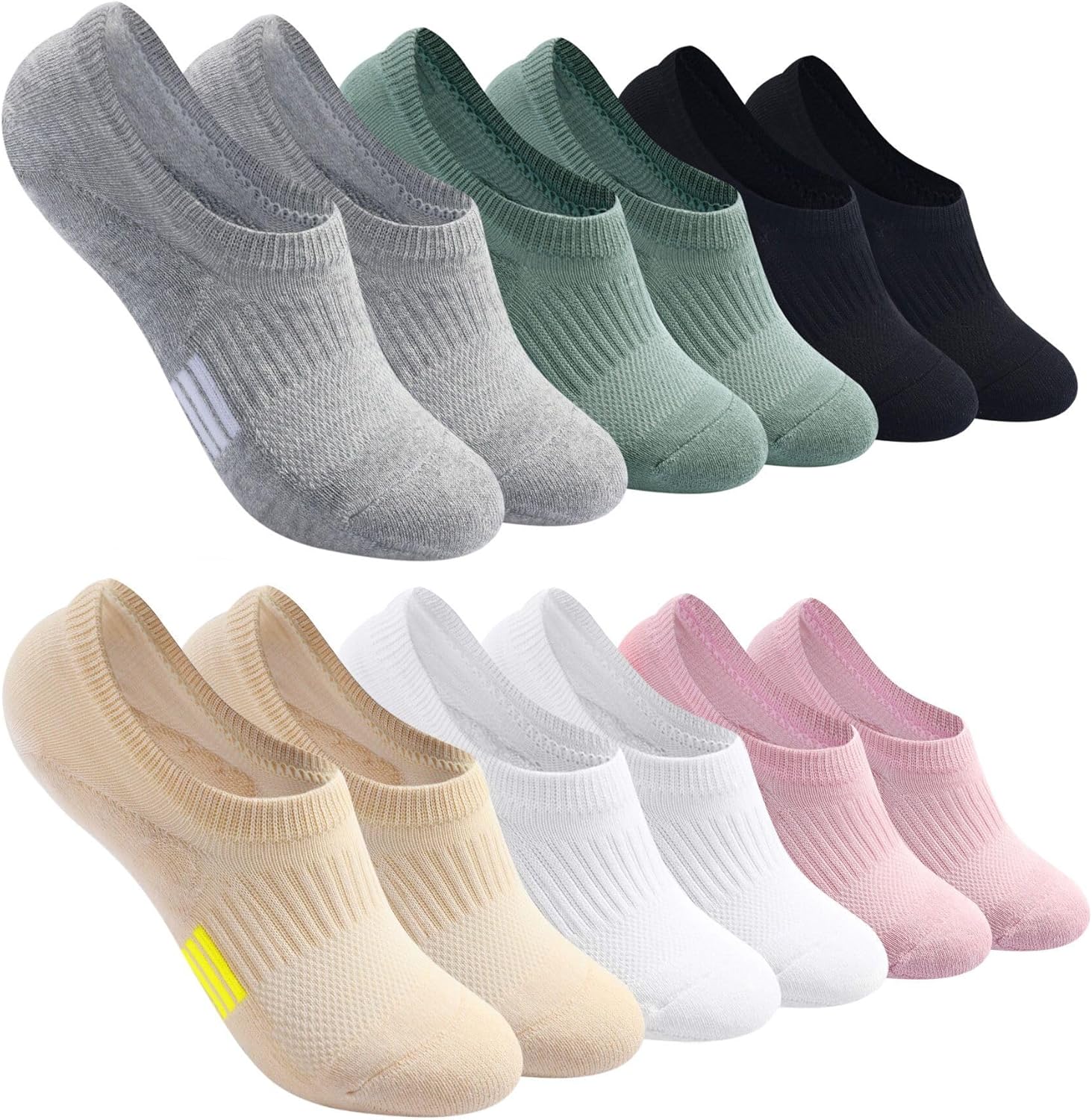 Toes Home No Show Socks Womens Cushioned Low Cut Athletic Hidden Liner for Sneak...