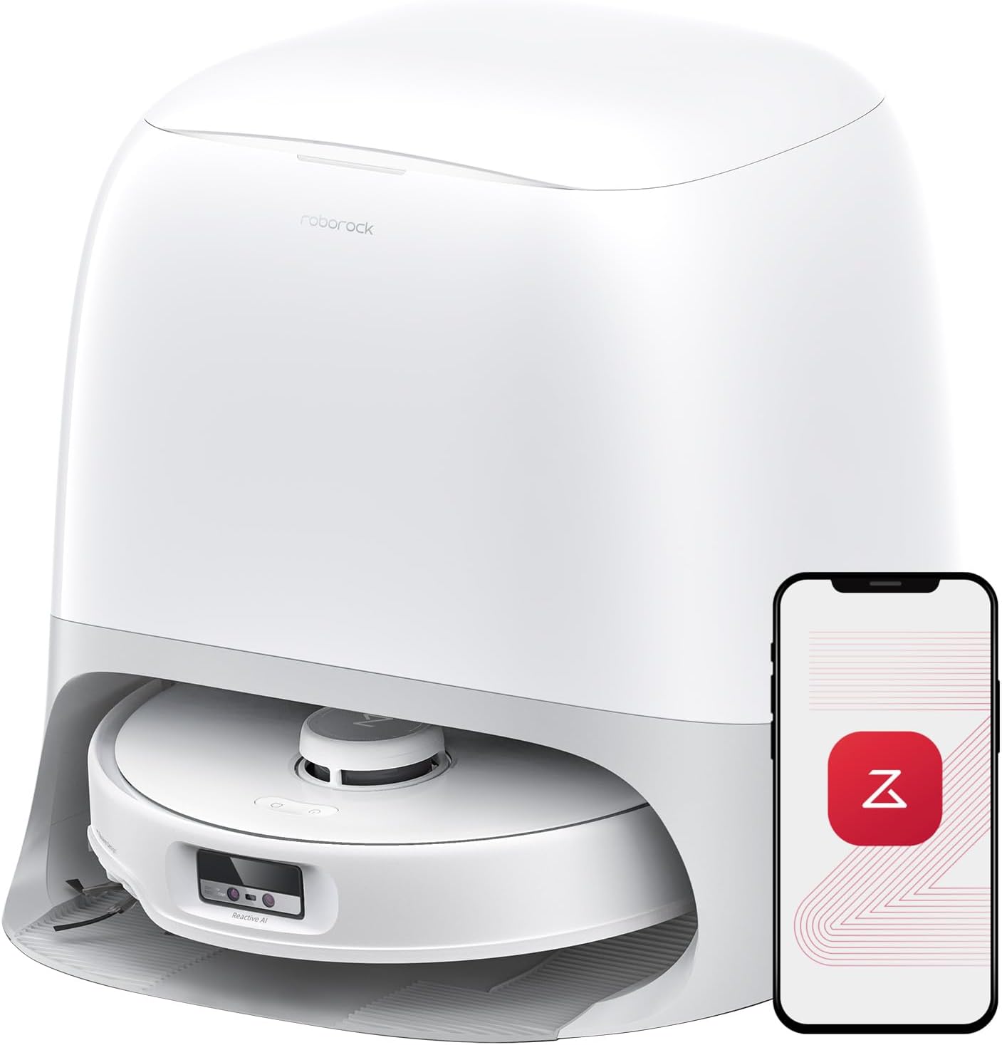 roborock Qrevo Curv Robot Vacuum Cleaner with Mop, 18,500 Pa, Zero-Tangling, Fle...