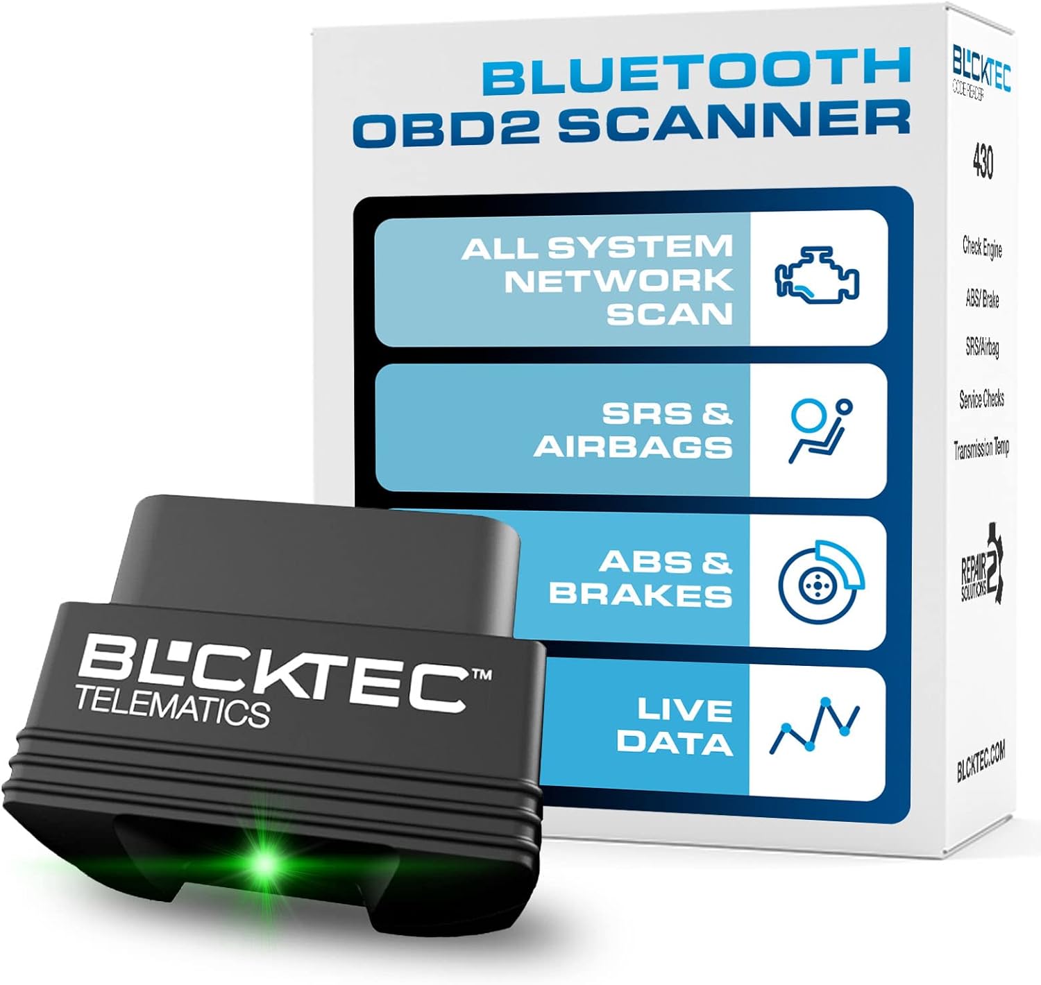 BLCKTEC 430 Bluetooth OBD2 Scanner Diagnostic Tool - Car Code Reader for All Car...