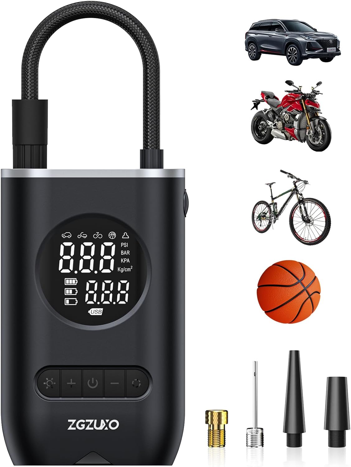 ZGZUXO Tire Inflator Portable Air Compressor - 150PSI Cordless Air Pump for Car...