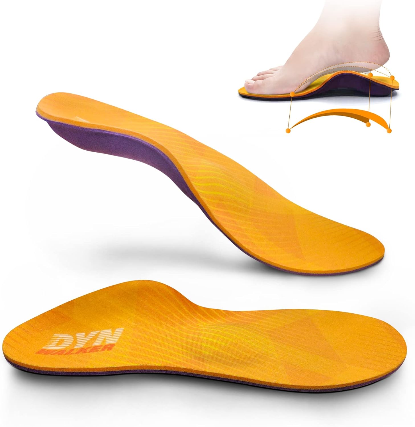 Plantar Fasciitis Support Insoles, Unique DynWalker Inner Soles, Specialized Sho...
