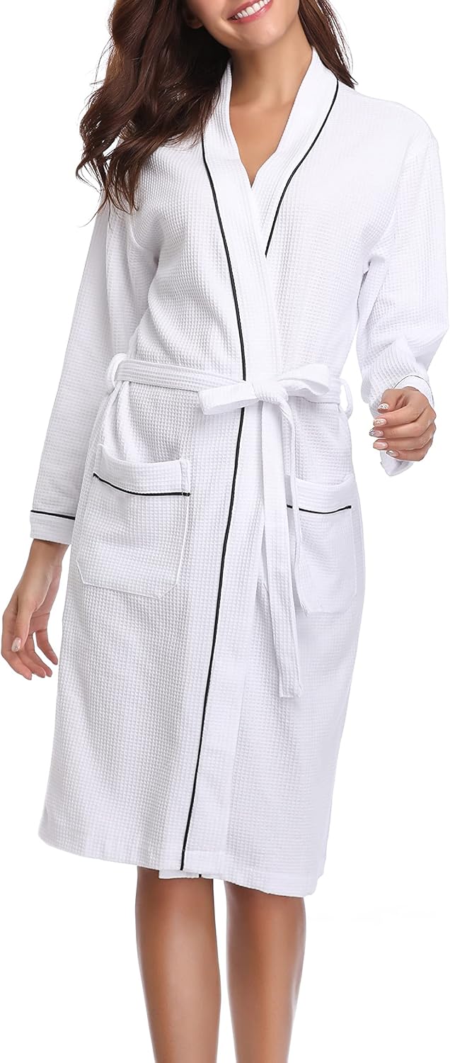 Unique Vlazom Waffle Dressing Gowns, Premium Unisex Kimono Robe Designed for All...