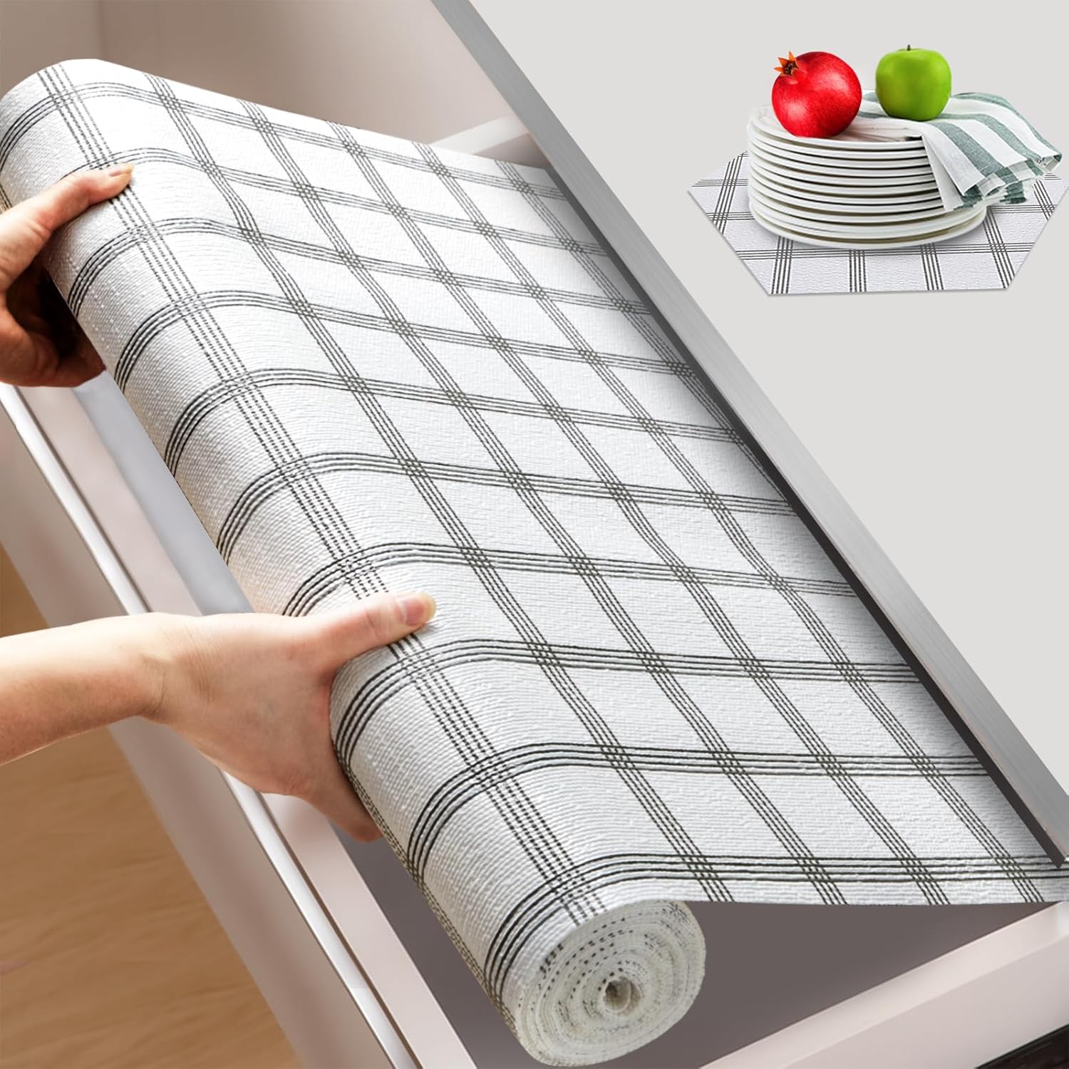 Beautysaid Shelf and Drawer Liner for Ktichen Cabinet, Non Adhesive Non Slip She...