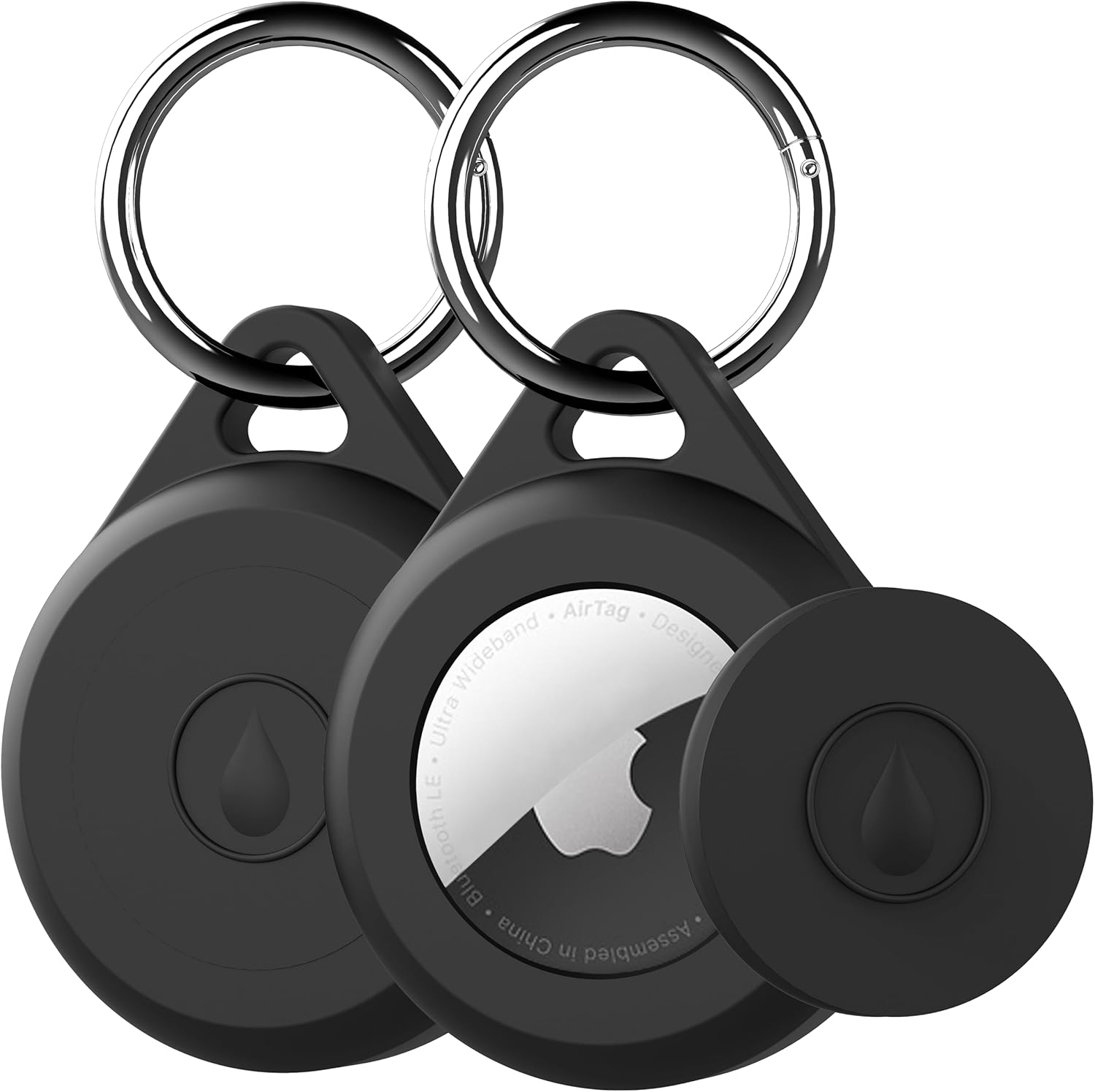 Airtag Keychain Holder Case for Apple Airtag, 2 Pack of IPX8 Waterproof, Fully S...