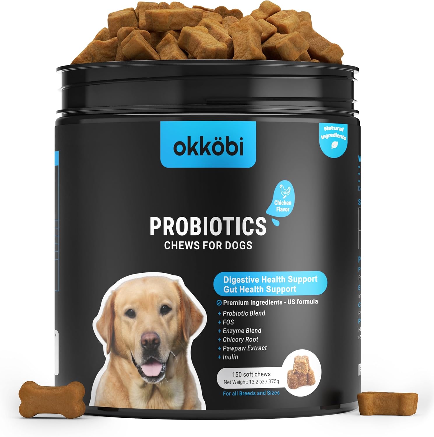 Probiotics for Dogs Chews 150PCs - Digestive, Gut Health & Diarrhea Support - Pr...