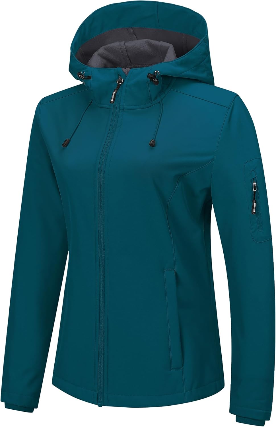 Outdoor Ventures Women's Softshell Jacket with Hood Fleece Lined Warm Lightweigh...