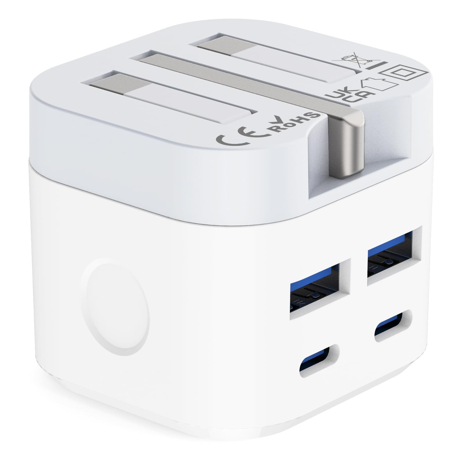 USB C Plug Fast Charge, UK 4-Port Multi USB Charger Plug Fast Charging Plug for...