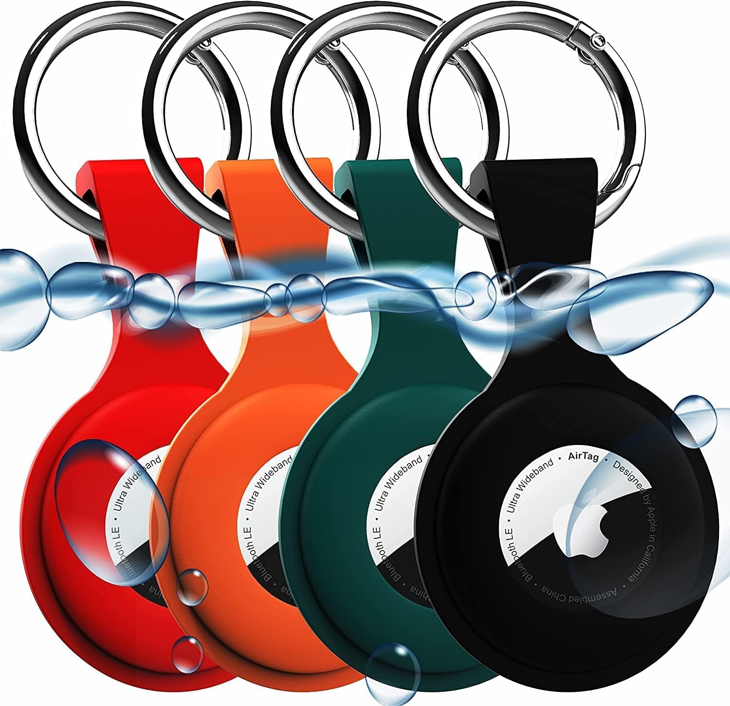 4 Pack AirTag Holder with Keychain AirTag case wit...