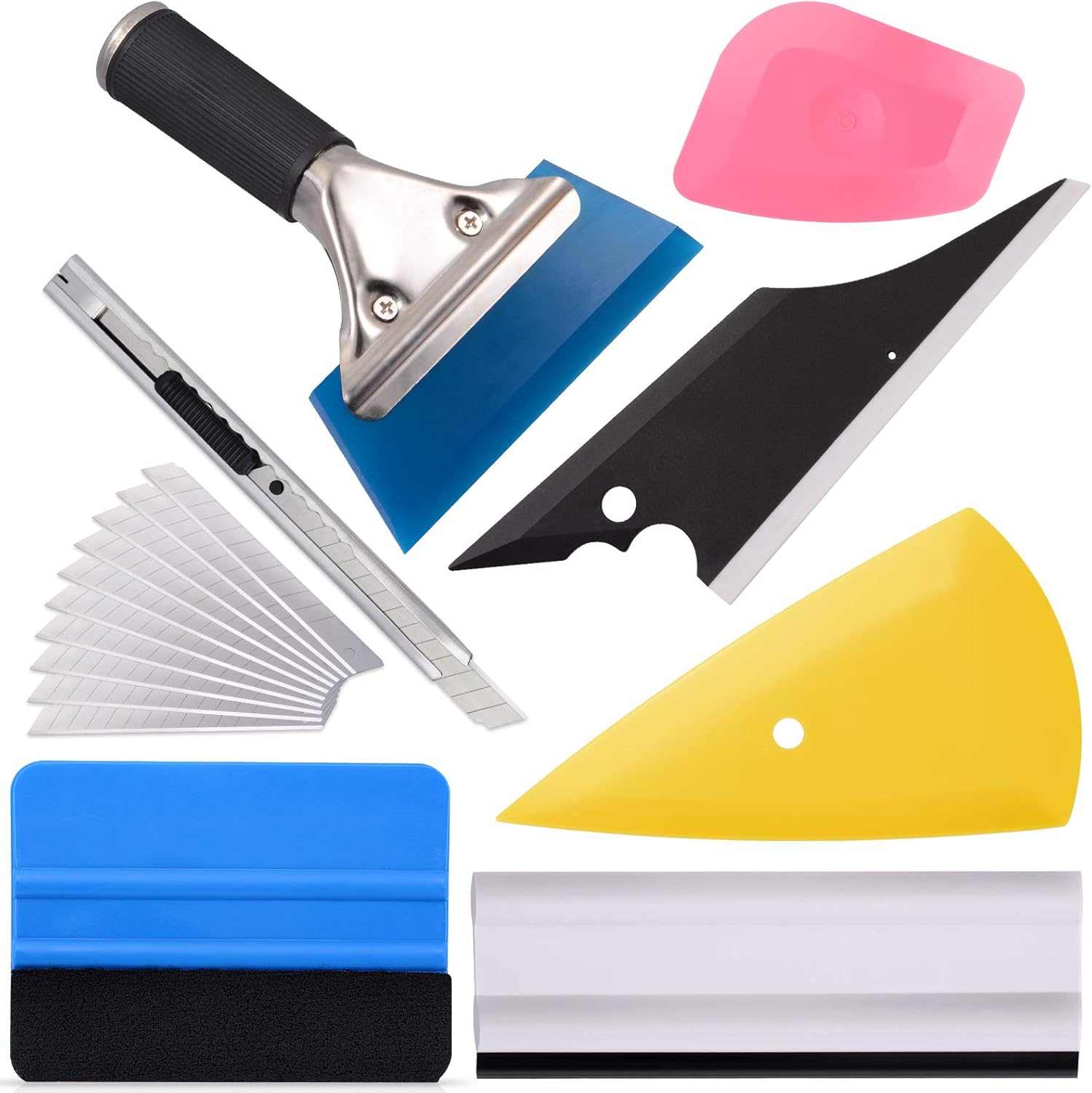 EHDIS Vinyl Wrap Tool Window Tint Kit 7 Pieces Vehicle Tinting Tools Car Glass P...