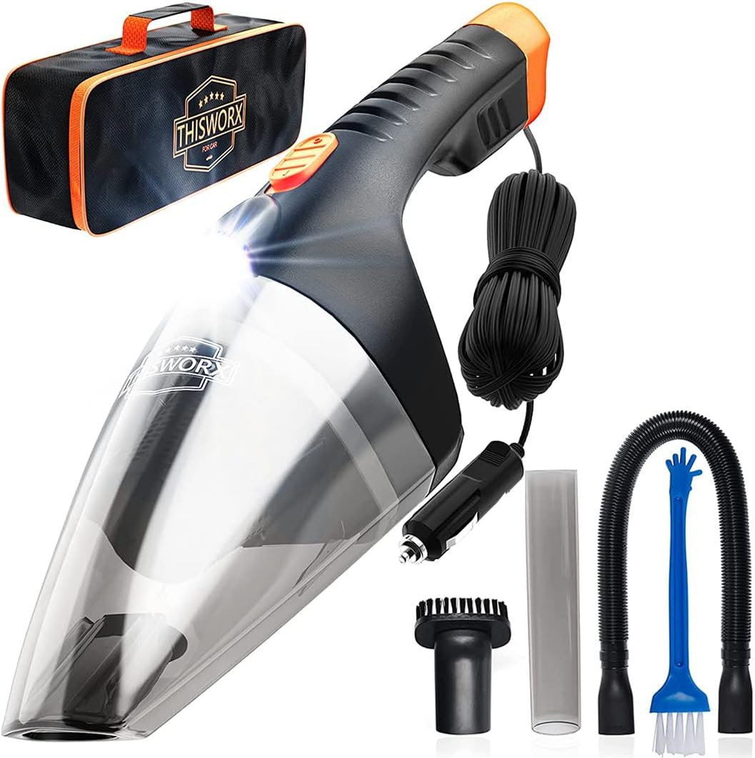 ThisWorx Car Vacuum Cleaner 2.0 - Portable Handheld Mini Vacuum Cleaner W/ 16ft...