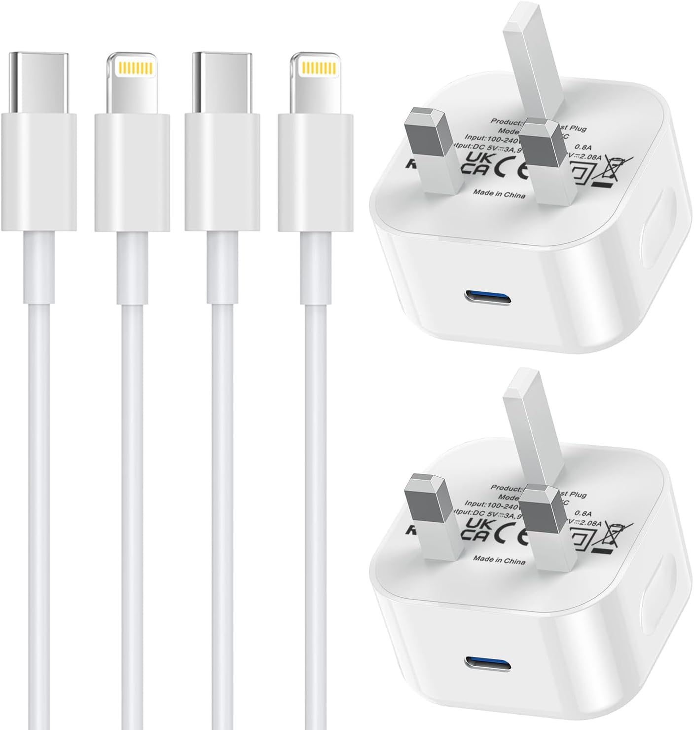iPhone Charger,2 Pack iPhone Fast Charger Cable and Plug 20W Quick Charge for Ap...