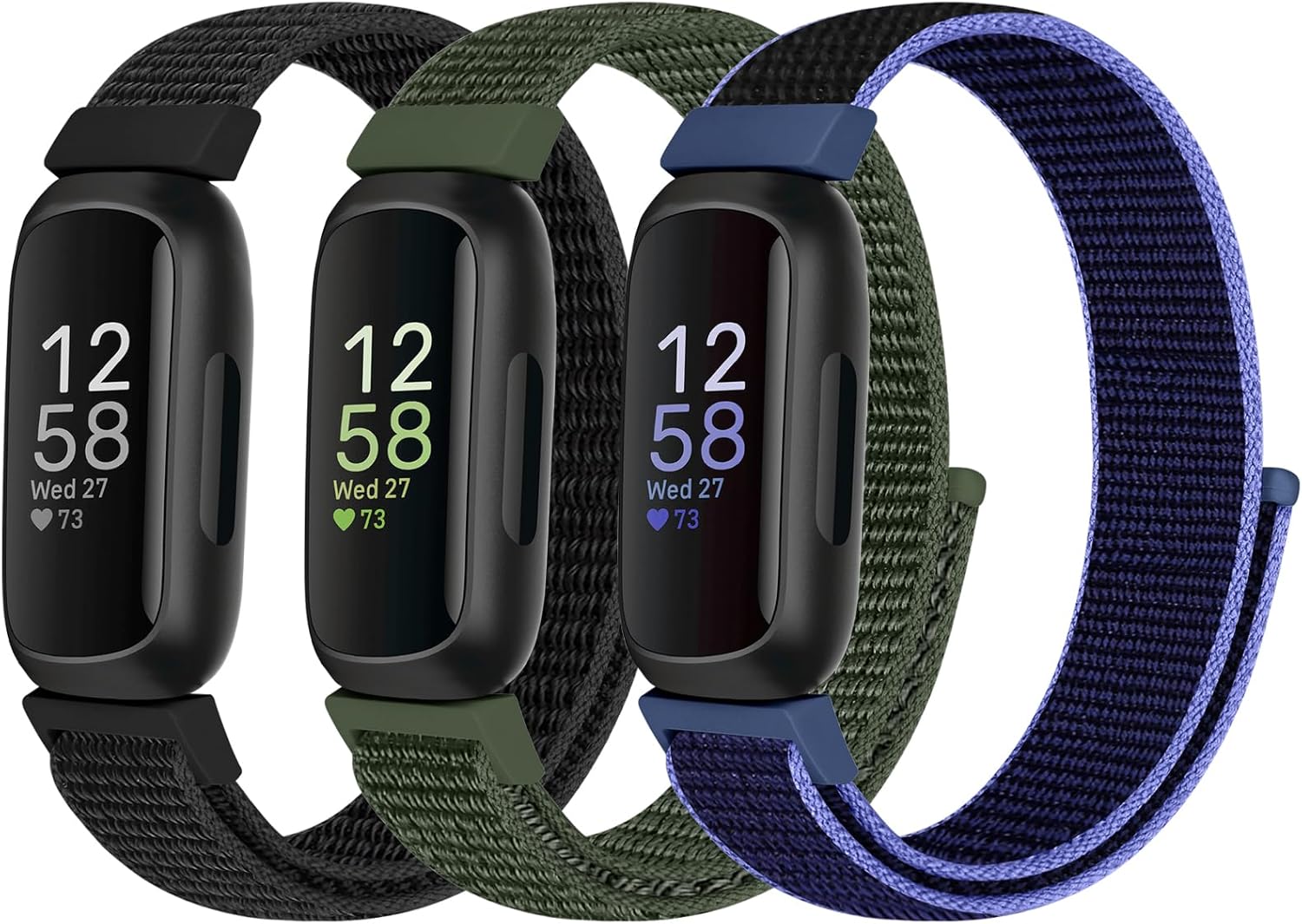 Nylon Sport Loop Straps Compatible with Fitbit Inspire 3/Inspire 2/Inspire HR/In...