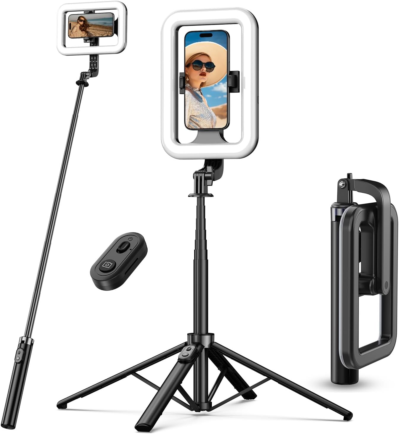 M MYBAT PRO Selfie Ring Light with 72" Tripod Stand - Extendable Selfie Stick wi...