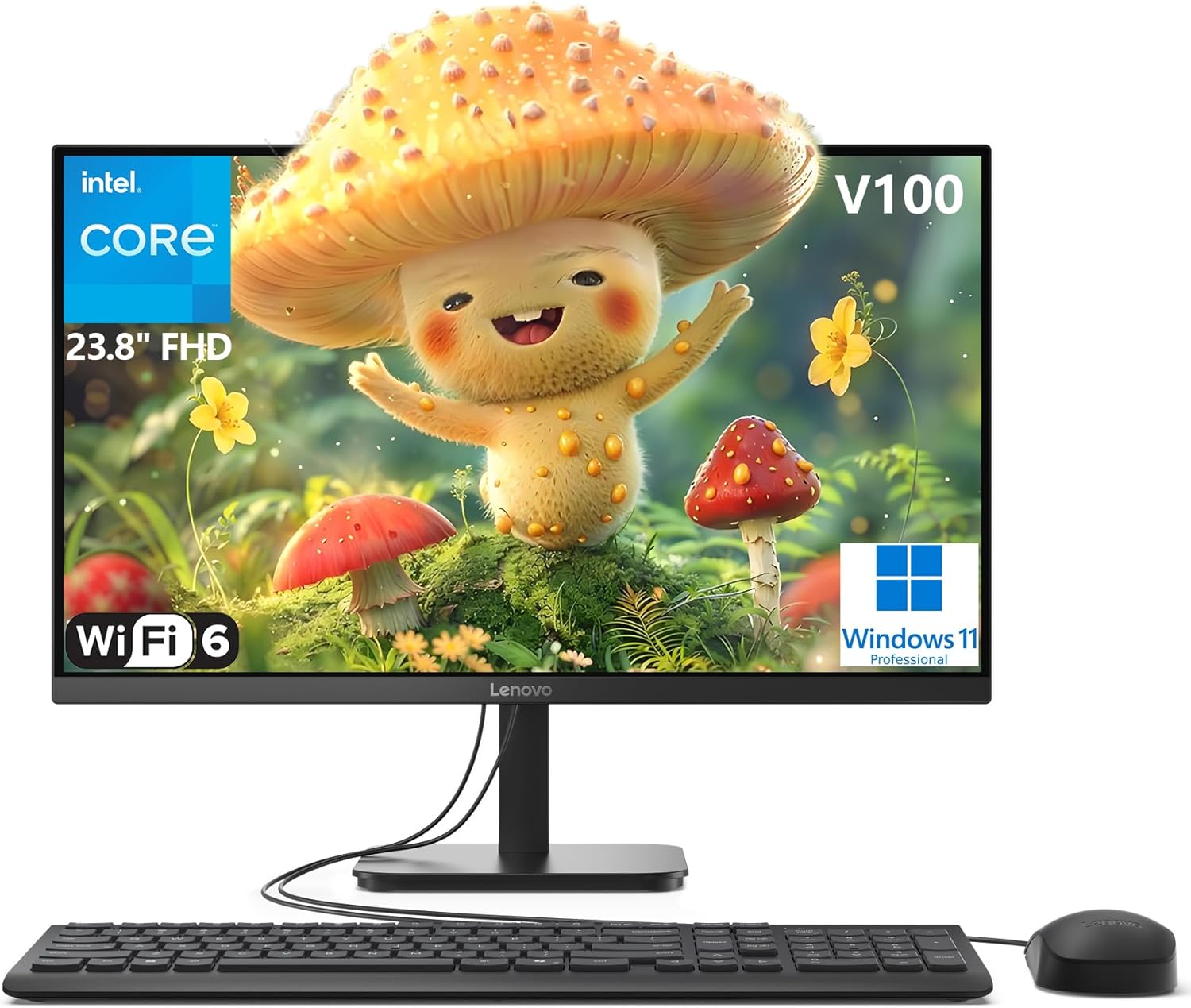 Lenovo 24" All-in-One Desktop Computer for Home Office, Intel 4-Core Processor (...