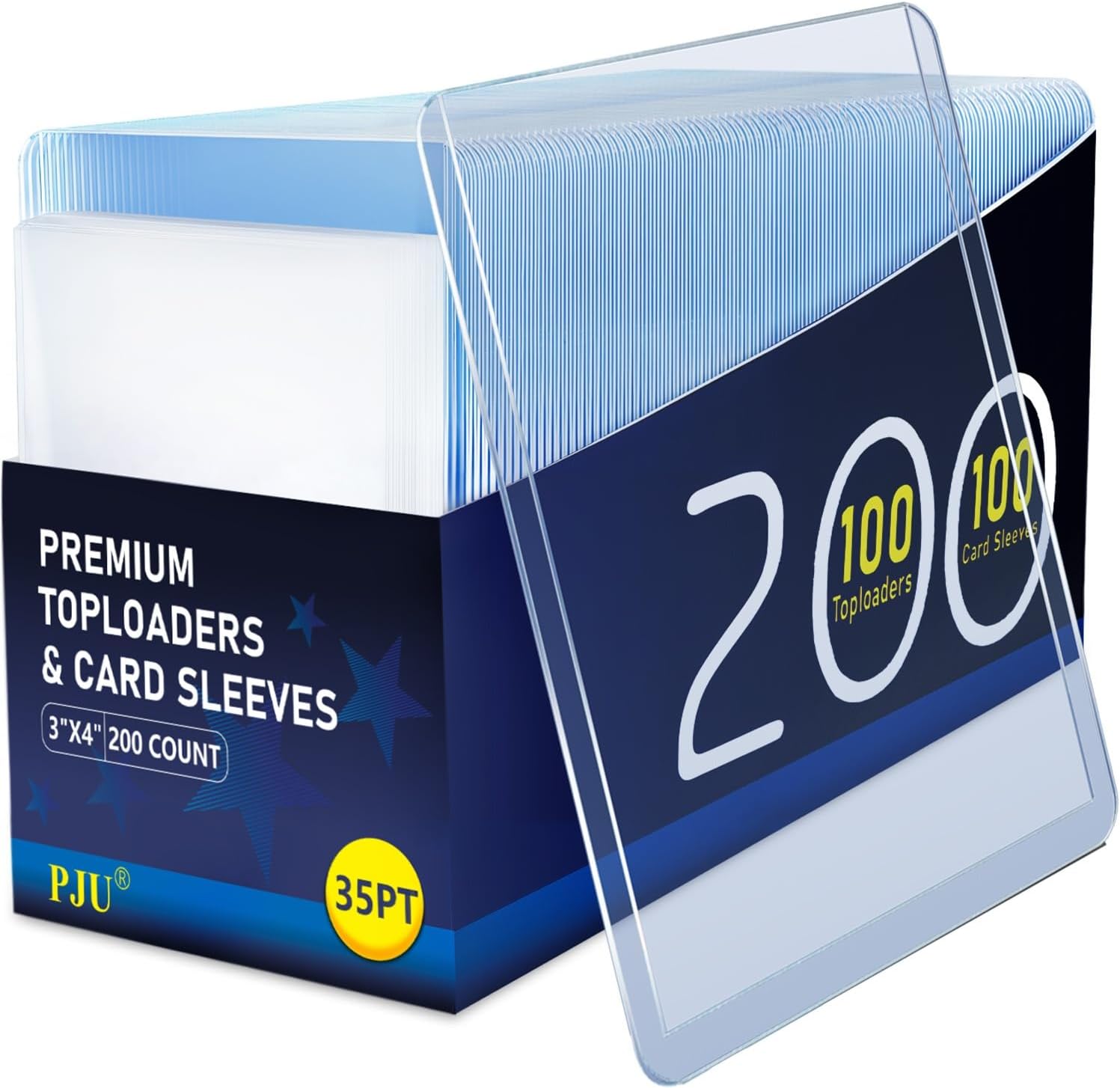 200 Card Sleeves Top Loads for Cards, 3"x4" Baseball Card Protectors Hard Plasti...