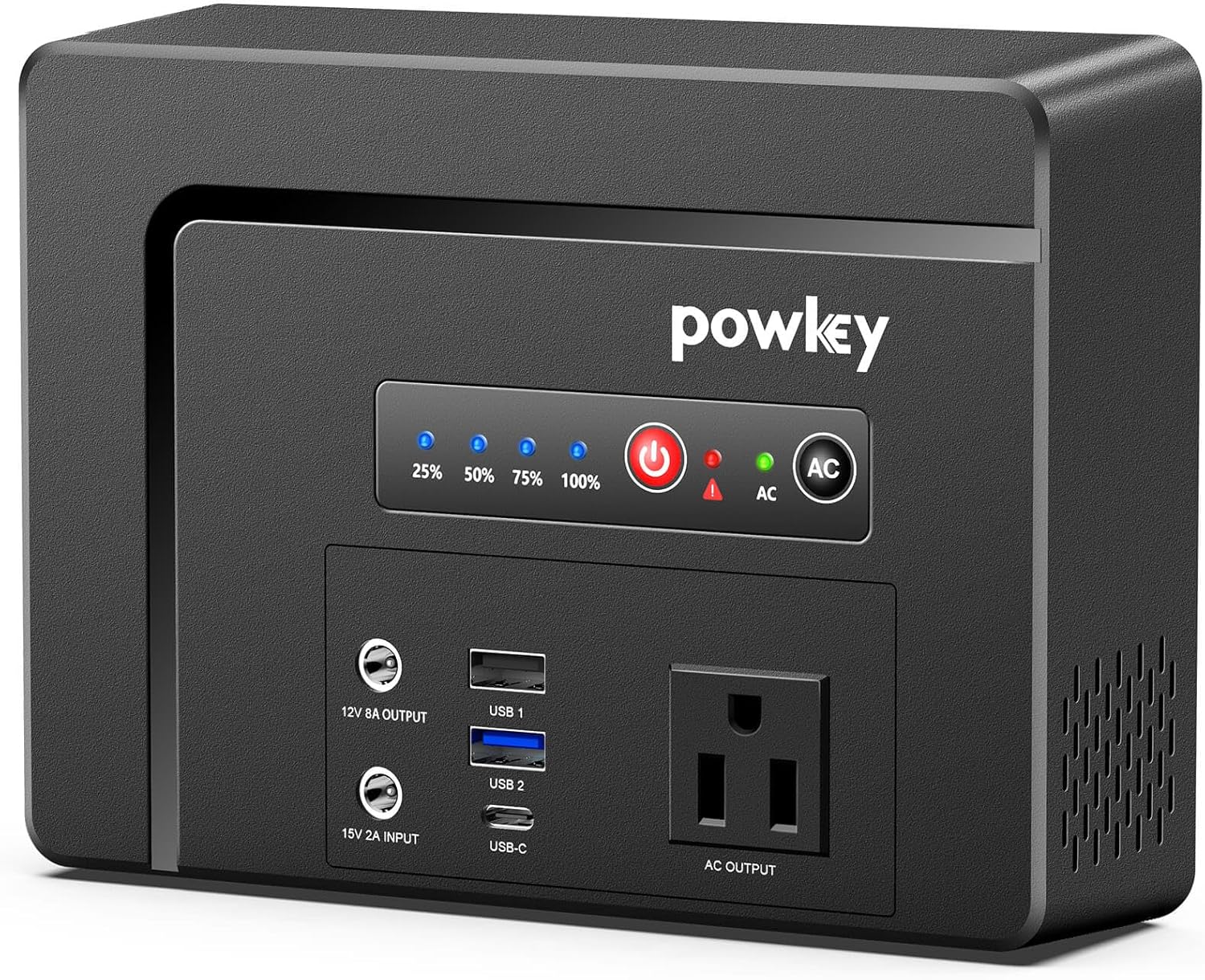 Powkey Portable Power Station 100W, 97Wh Small Generator with AC Outlet, Fast Ch...