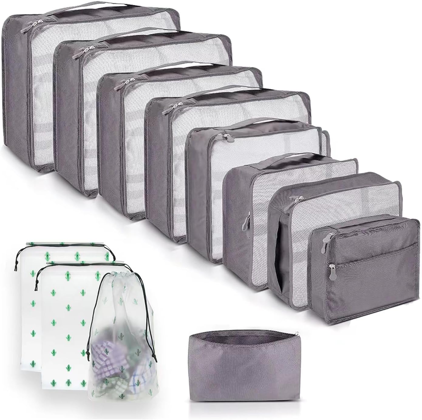 12 Pcs Packing Cubes for Suitcase 12 Sizes Suitcase Organizer Bags 12 Set Mesh P...