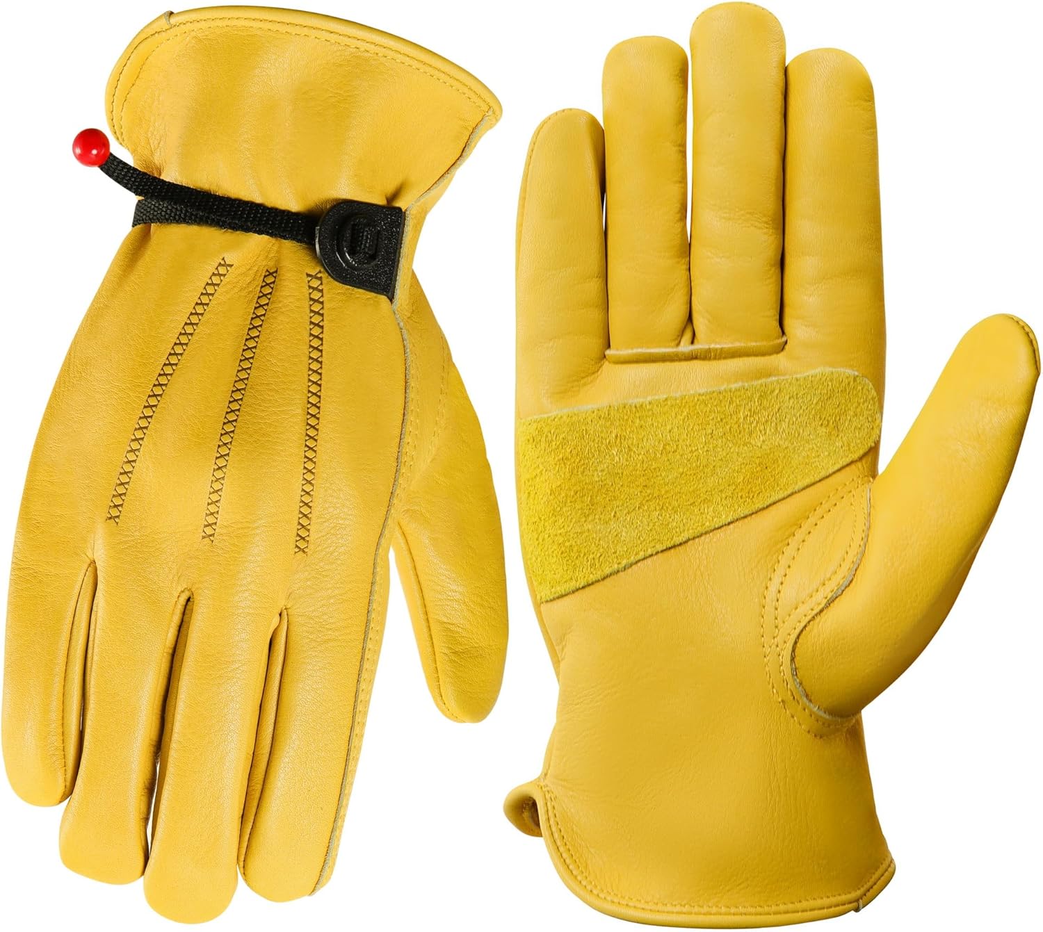 DULFINE Leather Work Gloves for Men & Women, Reinforced Durable Gardening Gloves...