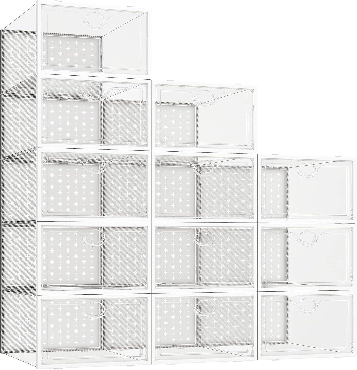 Pinkpum Shoe Storage Boxes, Shoe Organizer for Closet Clear, Shoe Boxes Clear Pl...