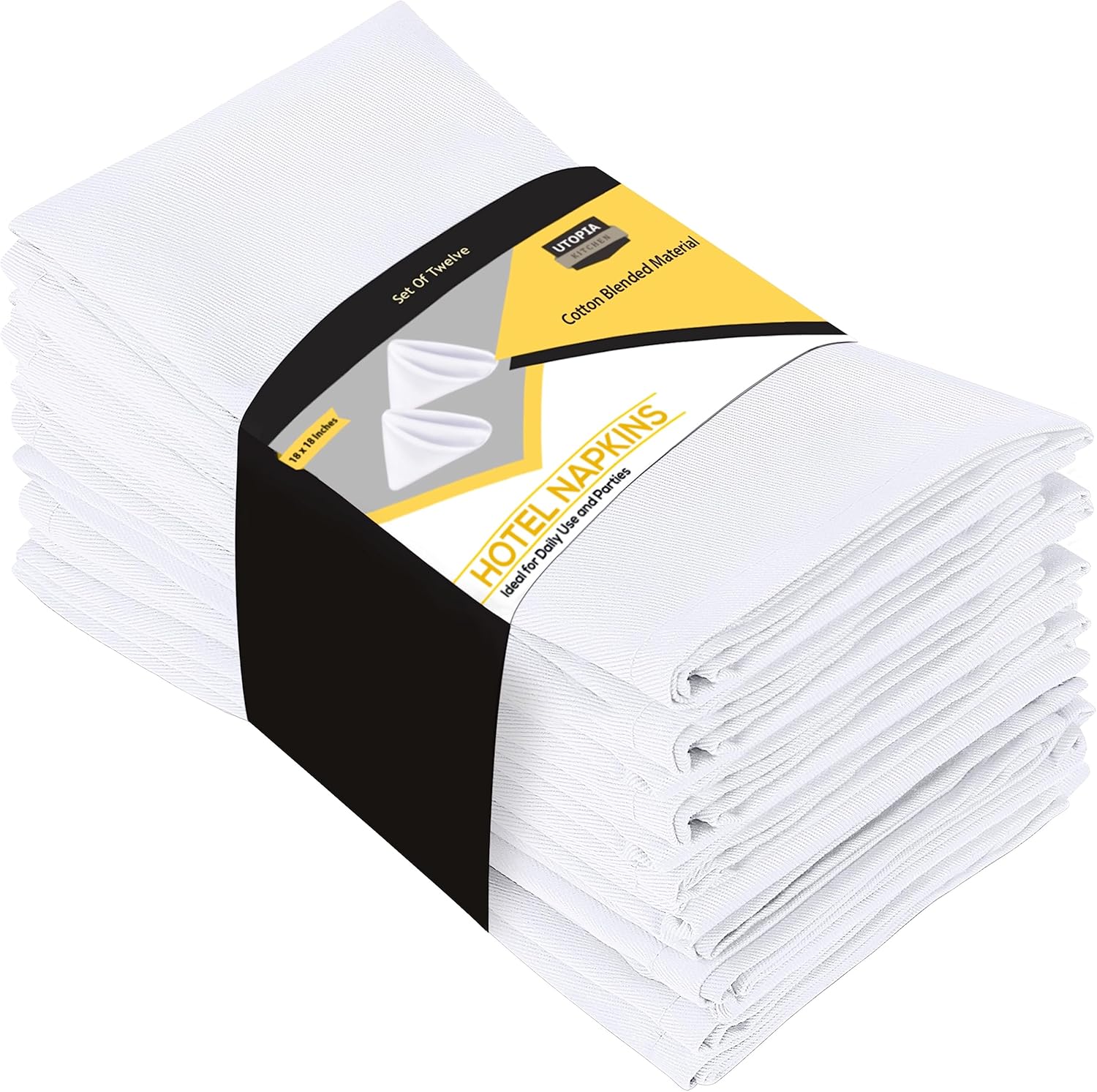Utopia Kitchen Cloth Napkins [12 Pack] Cotton Blen...