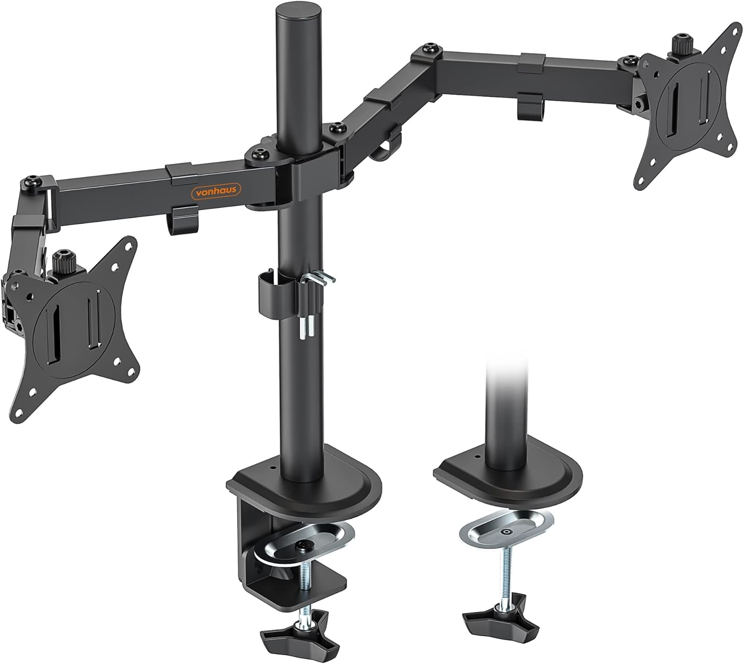 VonHaus Dual Monitor Stand for 13-32" Screens, Twin Monitor Mount with Desk Clam...