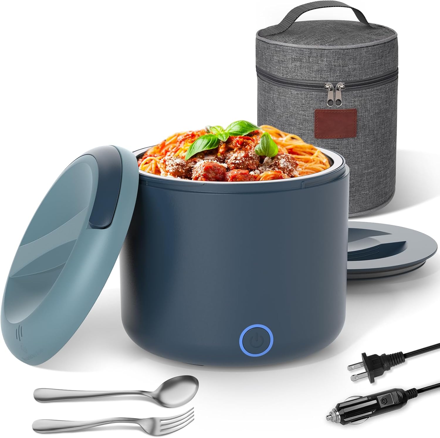 41-oz Electric Lunch Box Food Heater, 100W Heated Lunch Box for Adults, 12V 24V...