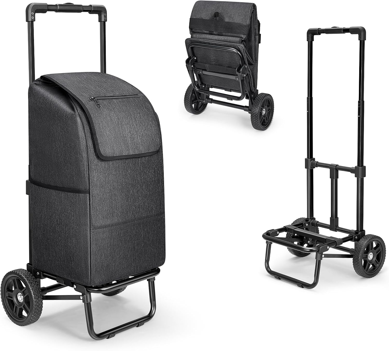 KEDSUM 2 in 1 Shopping Cart for Groceries, 330 lbs Grocery Cart on Wheels, Folda...