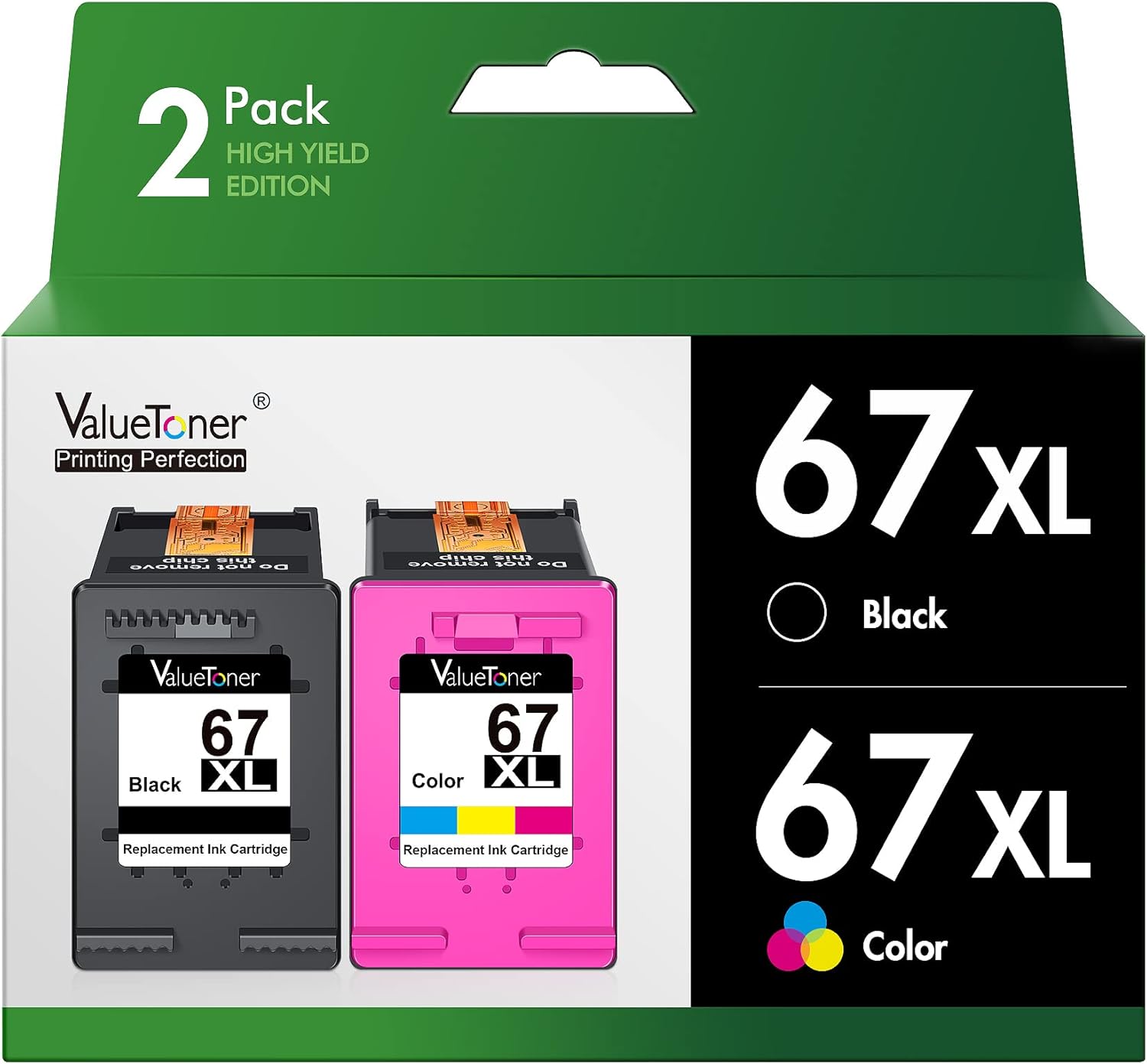Valuetoner Remanufactured Ink Cartridges Replacement for HP 67 Ink cartridges Bl...