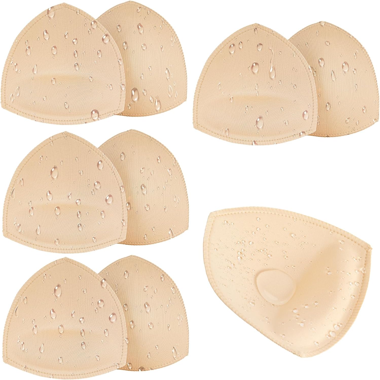 SERMICLE Waterproof Swimsuit Bra Pad Inserts 4 Pairs, Push up Bra Pads Sewn Padd...