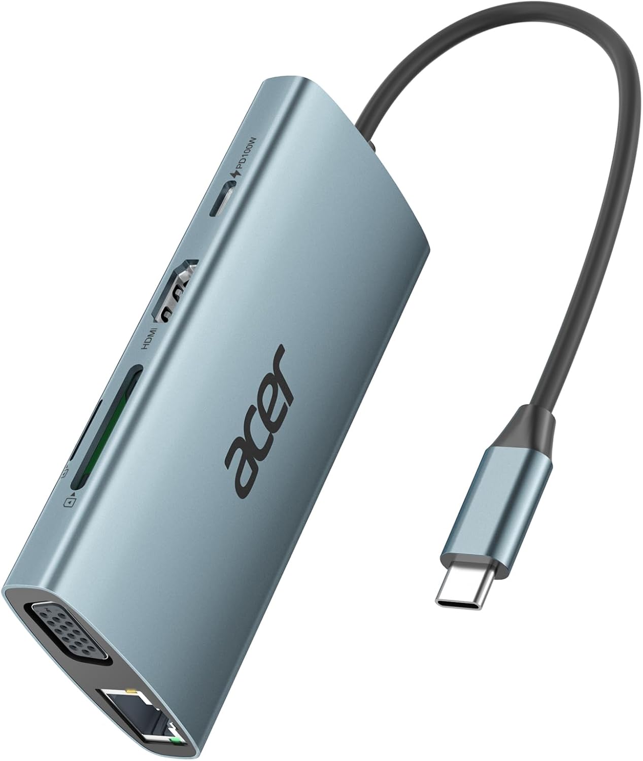Acer USB C Hub with 4k HDMI, 9-in-1 USB C to Ethernet Adapter, 5Gbps USBA 3.0 Do...