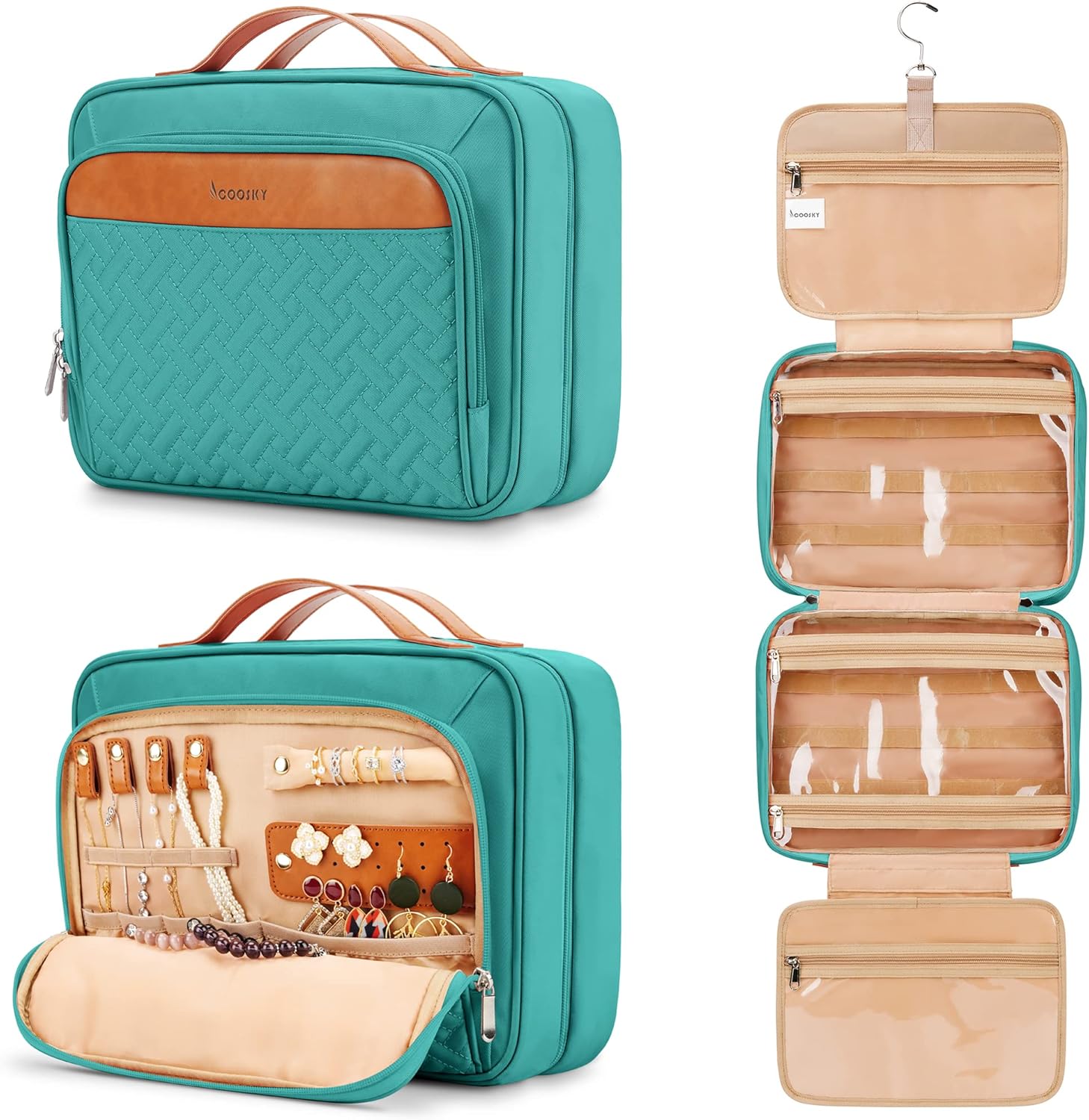 Travel Hanging Toiletry Bag for Women, Cruise Ship Essentials, with Jewelry Orga...