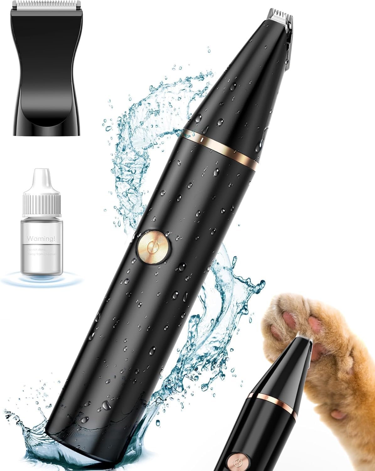oneisall Dog Paw Trimmer with Double Blades,Silent Dog Clippers and Dog Grooming...