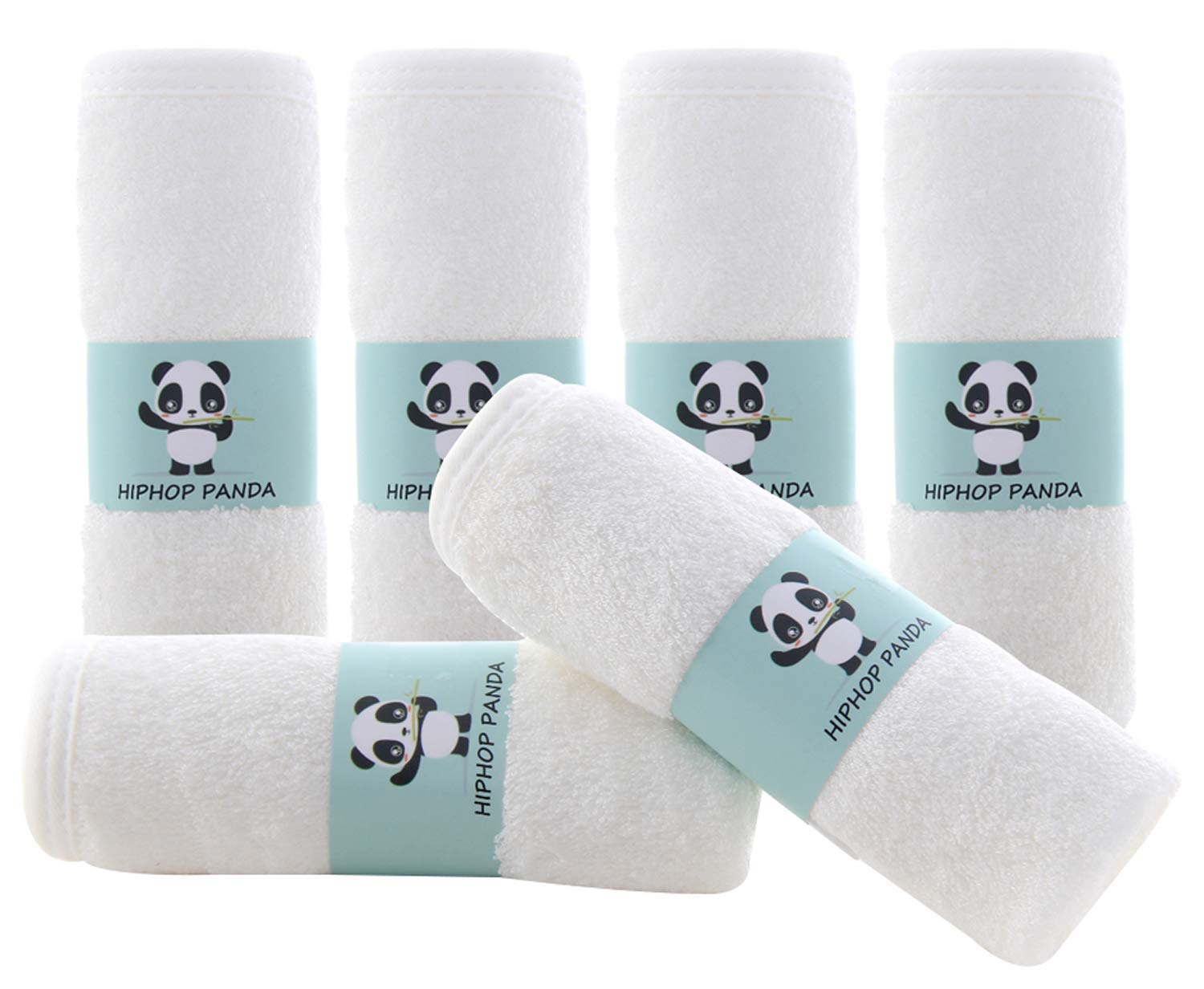 HIPHOP PANDA Baby Washcloths, Rayon Made from Bamboo - 2 Layer Ultra Soft Absorb...