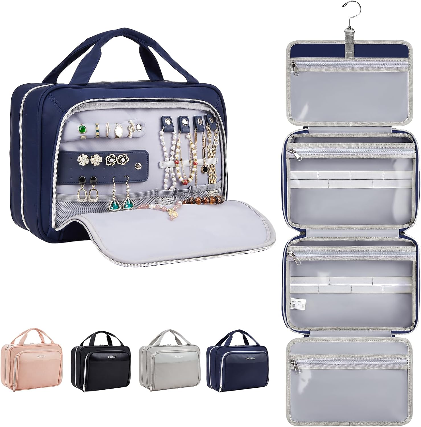 OlarHike Travel Toiletry Hanging Bag Leather Bags, Makeup, Toiletries, Jewelry,...