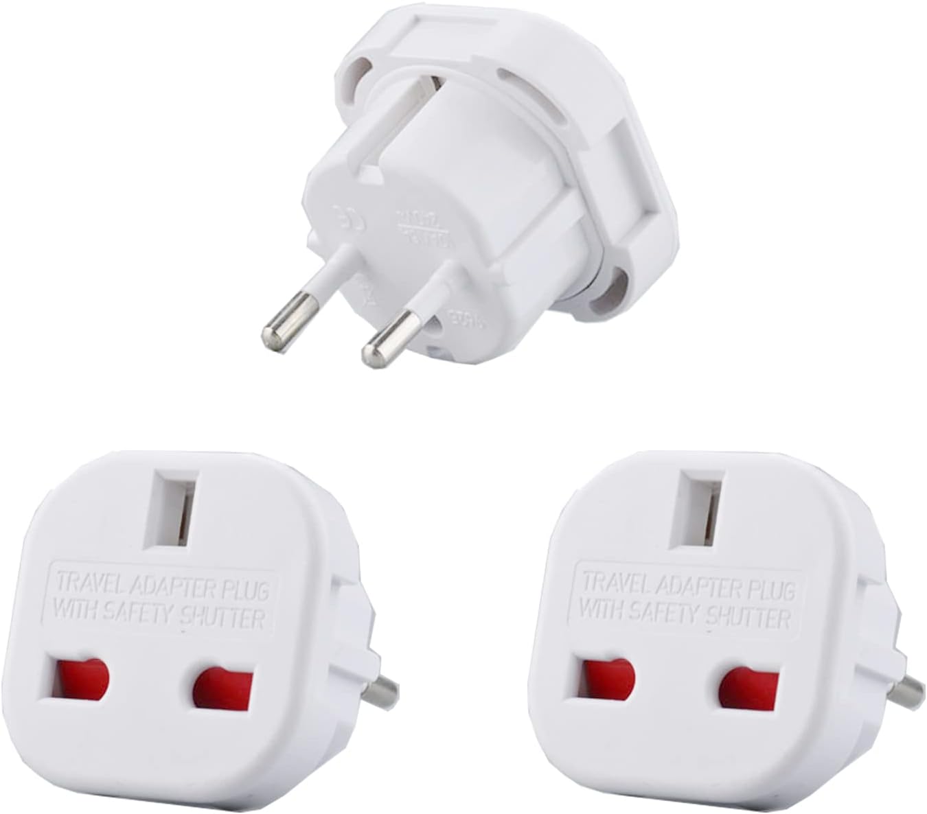 【3 Packs】Travel Adapter UK to European Plug Adapter, UK to Europe Converter Ty...